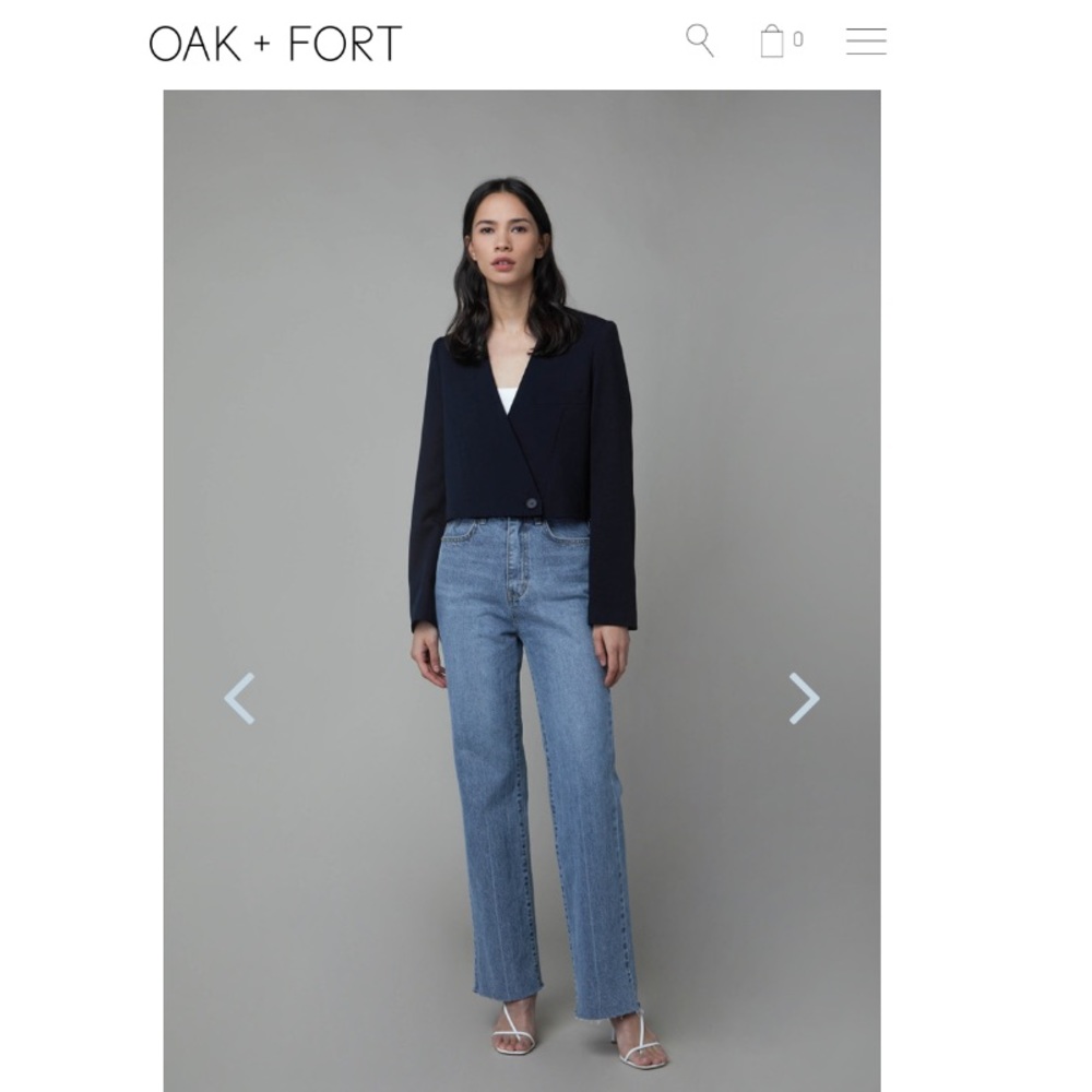 OAK + FORT Straight Leg Blue Jeans